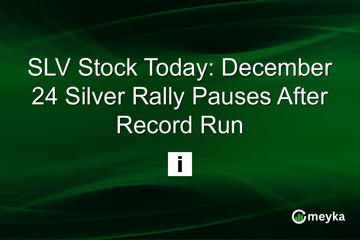 SLV Stock Today: December 24 Silver Rally Pauses After Record Run