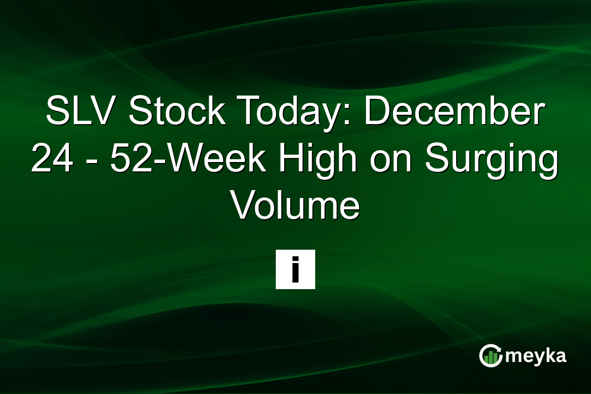 SLV Stock Today: December 24 - 52-Week High on Surging Volume