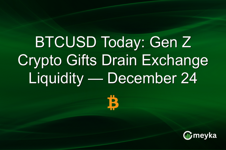 BTCUSD Today: Gen Z Crypto Gifts Drain Exchange Liquidity — December 24
