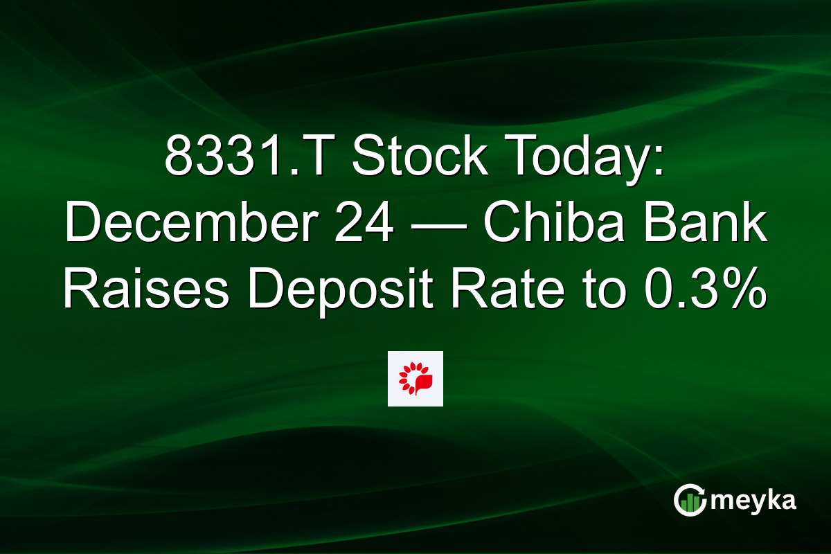 8331.T Stock Today: December 24 — Chiba Bank Raises Deposit Rate to 0.3%