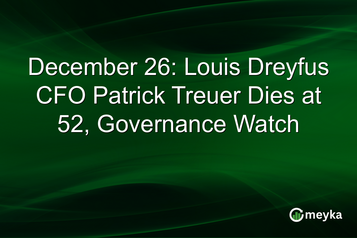 December 26: Louis Dreyfus CFO Patrick Treuer Dies at 52, Governance Watch