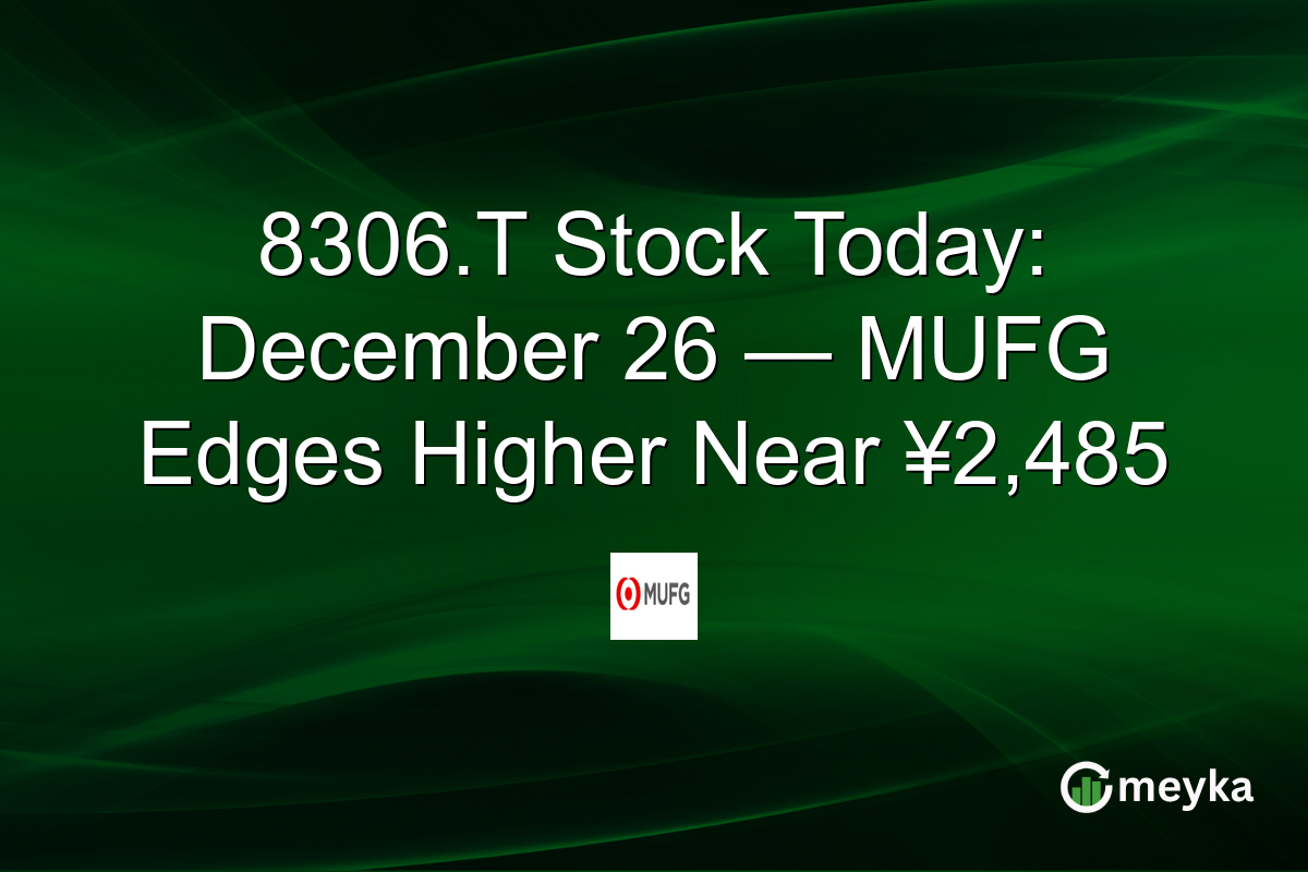 8306.T Stock Today: December 26 — MUFG Edges Higher Near ¥2,485
