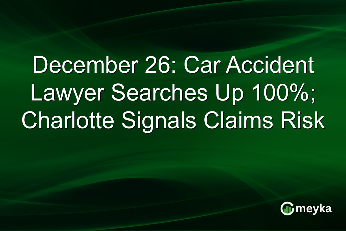 December 26: Car Accident Lawyer Searches Up 100%; Charlotte Signals Claims Risk