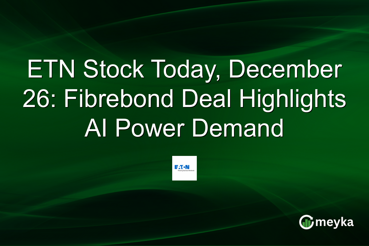 ETN Stock Today, December 26: Fibrebond Deal Highlights AI Power Demand