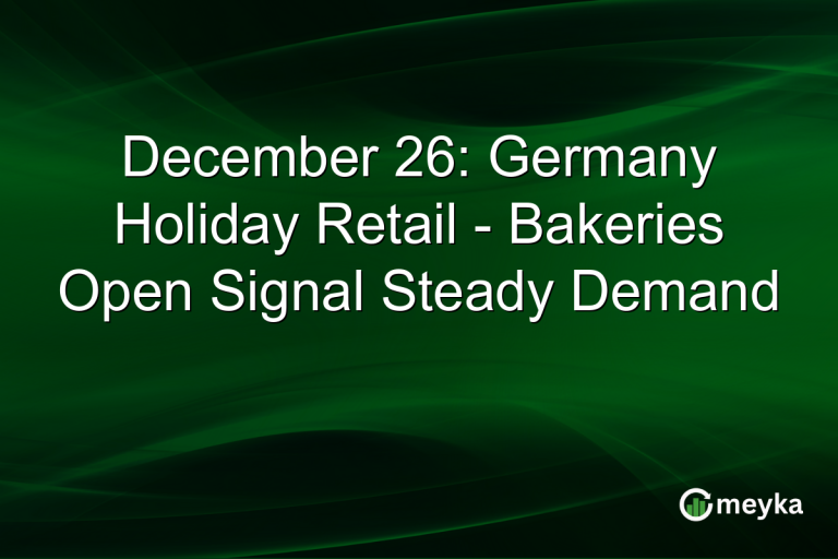 December 26: Germany Holiday Retail - Bakeries Open Signal Steady Demand