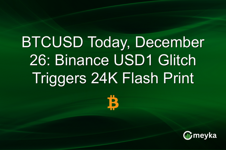 BTCUSD Today, December 26: Binance USD1 Glitch Triggers 24K Flash Print
