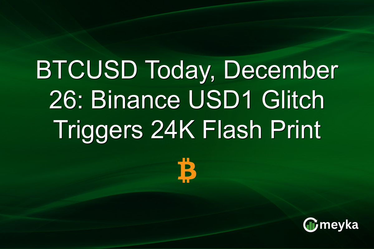 BTCUSD Today, December 26: Binance USD1 Glitch Triggers 24K Flash Print