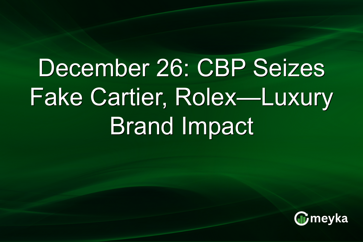 December 26: CBP Seizes Fake Cartier, Rolex—Luxury Brand Impact