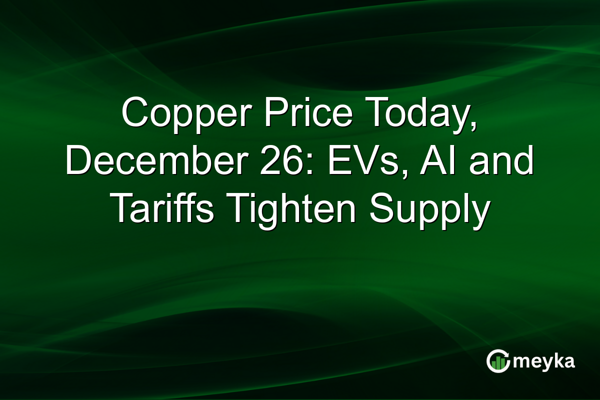 Copper Price Today, December 26: EVs, AI and Tariffs Tighten Supply