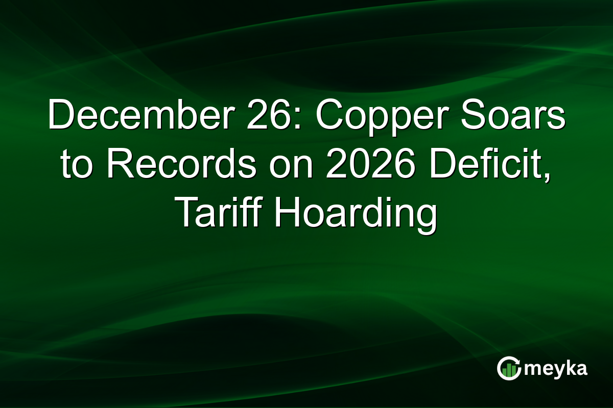 December 26: Copper Soars to Records on 2026 Deficit, Tariff Hoarding