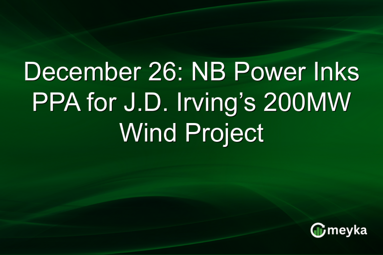 December 26: NB Power Inks PPA for J.D. Irving’s 200MW Wind Project
