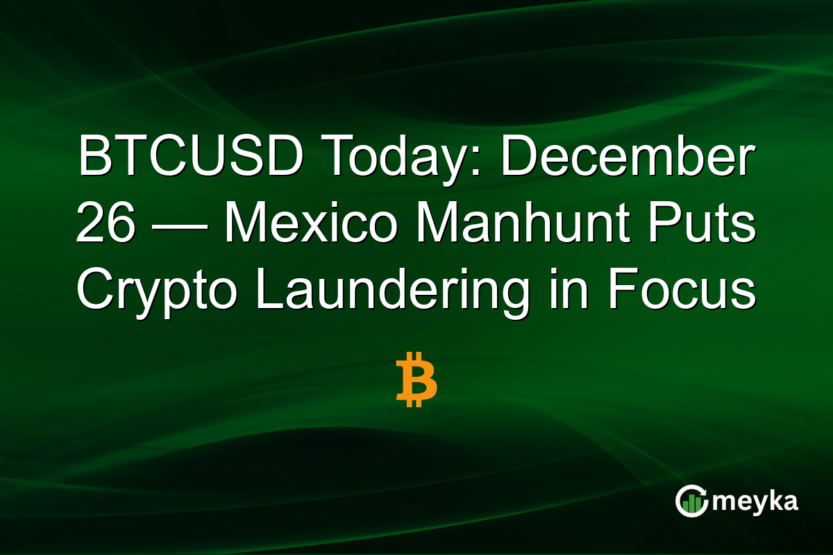 BTCUSD Today: December 26 — Mexico Manhunt Puts Crypto Laundering in Focus
