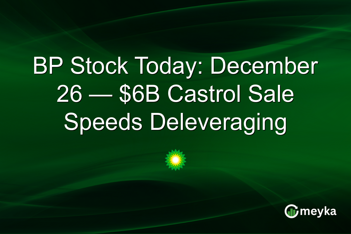 BP Stock Today: December 26 — $6B Castrol Sale Speeds Deleveraging