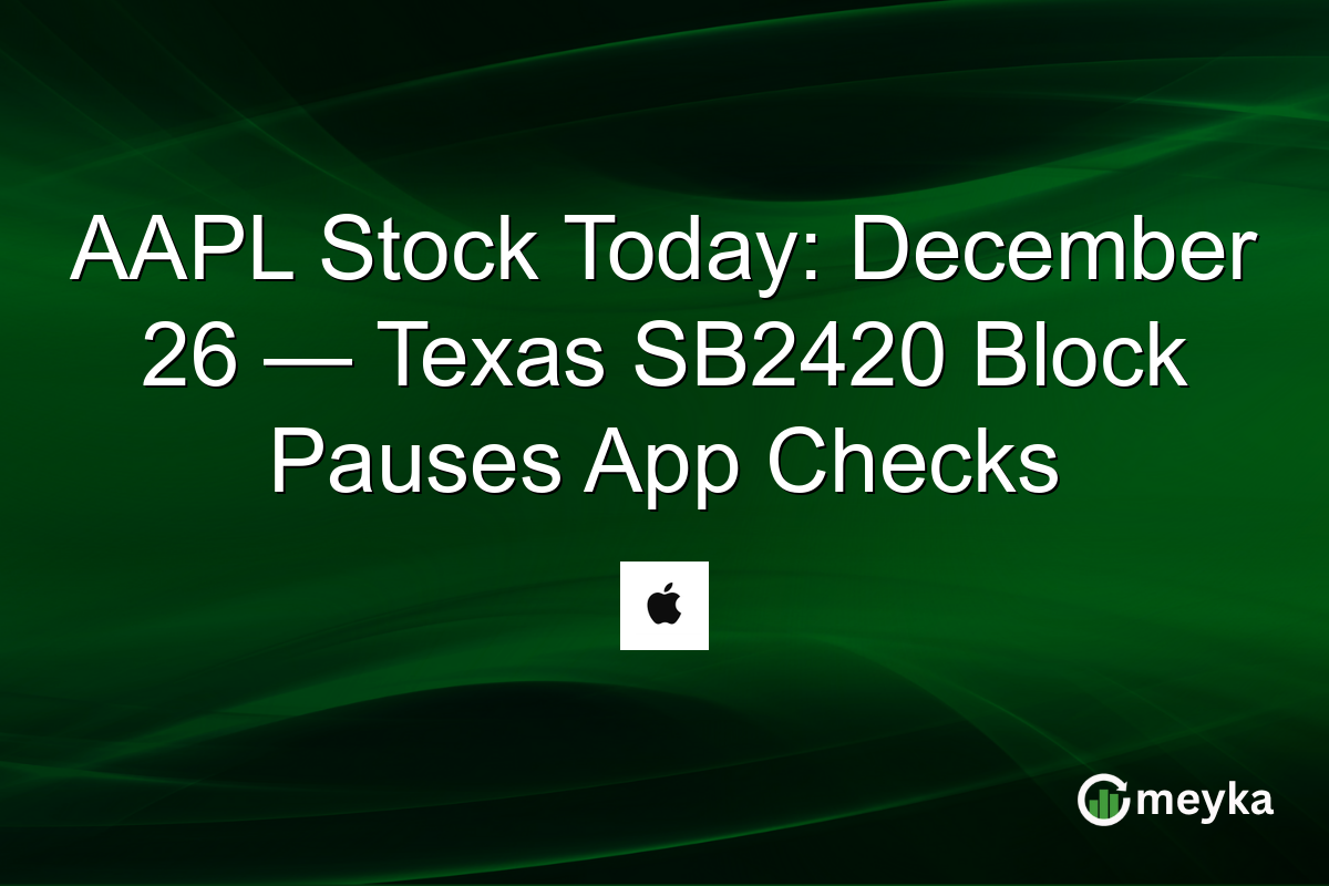 AAPL Stock Today: December 26 — Texas SB2420 Block Pauses App Checks
