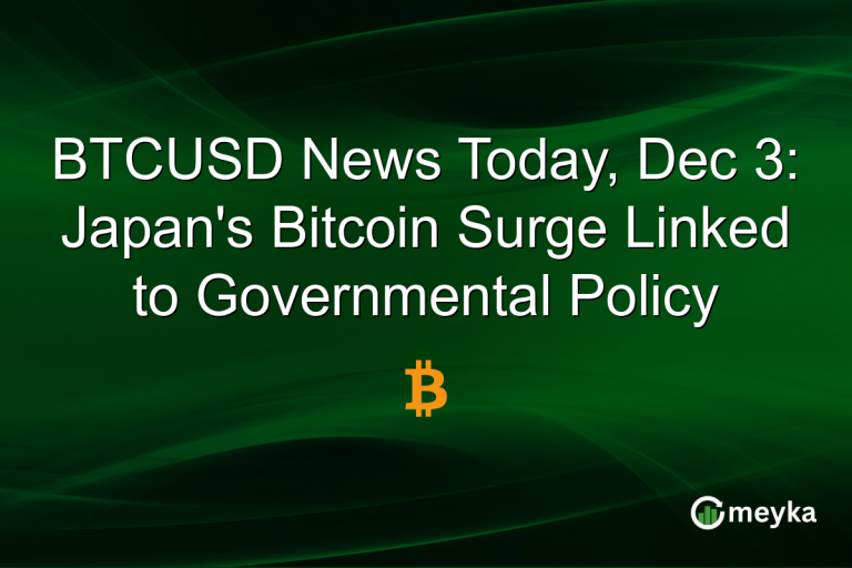 BTCUSD News Today, Dec 3: Japan's Bitcoin Surge Linked to Governmental Policy