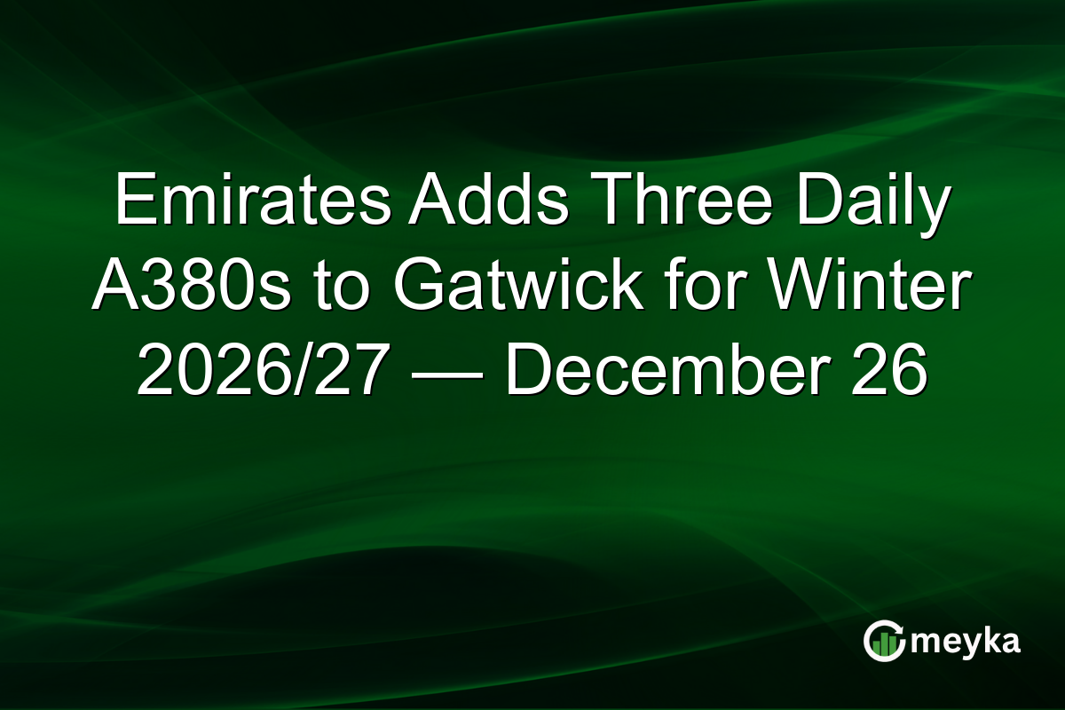 Emirates Adds Three Daily A380s to Gatwick for Winter 2026/27 — December 26