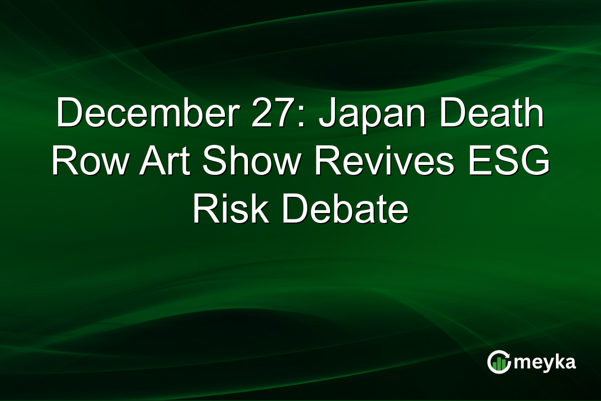 December 27: Japan Death Row Art Show Revives ESG Risk Debate