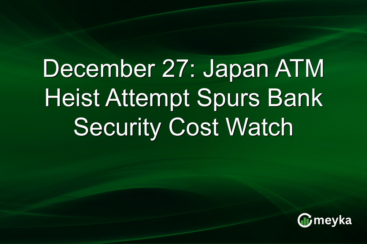 December 27: Japan ATM Heist Attempt Spurs Bank Security Cost Watch
