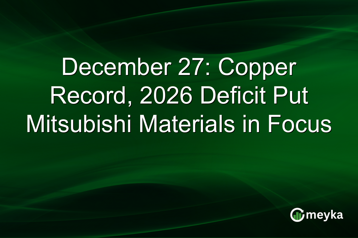December 27: Copper Record, 2026 Deficit Put Mitsubishi Materials in Focus