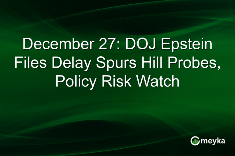 December 27: DOJ Epstein Files Delay Spurs Hill Probes, Policy Risk Watch
