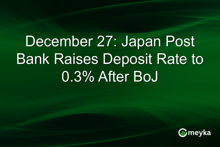 December 27: Japan Post Bank Raises Deposit Rate to 0.3% After BoJ