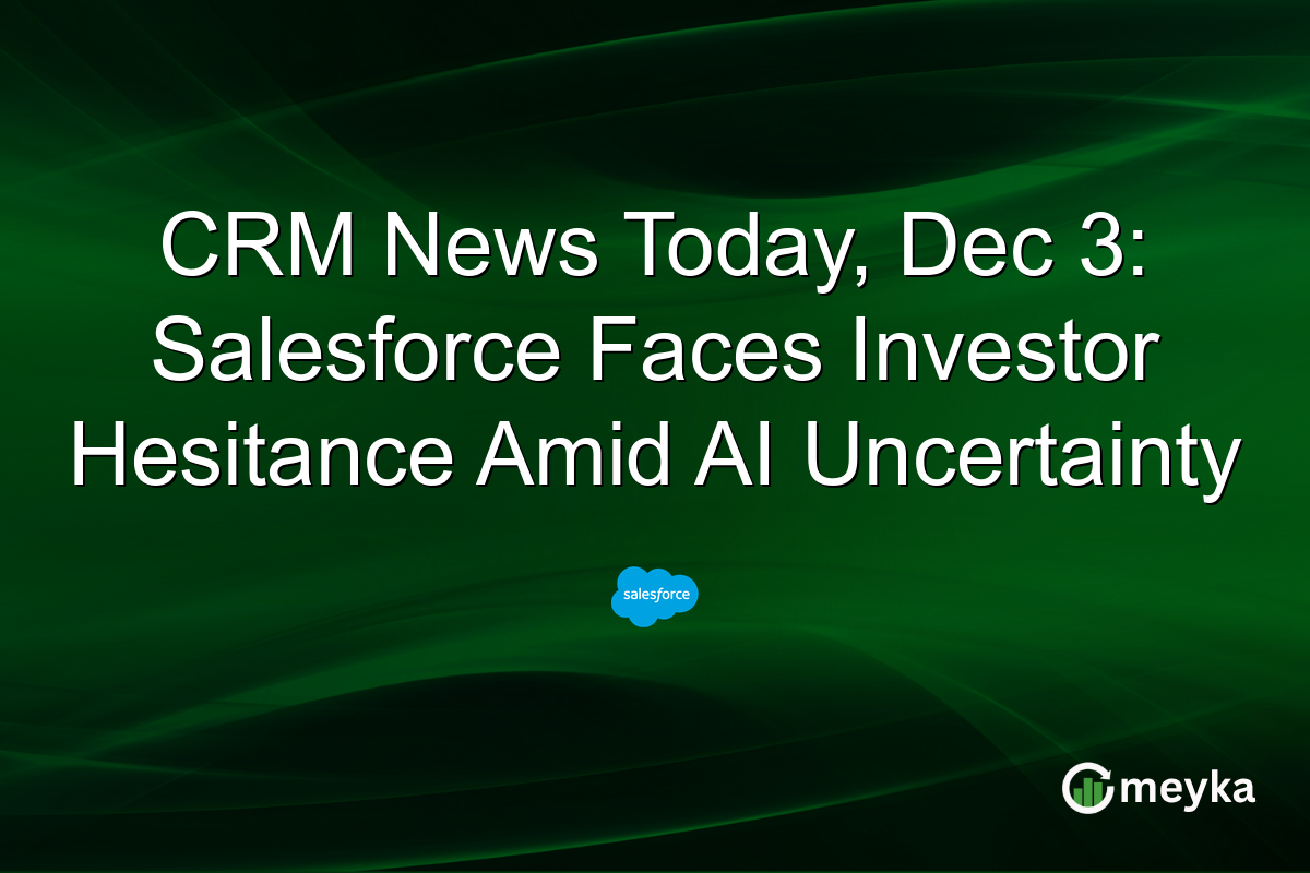 CRM News Today, Dec 3: Salesforce Faces Investor Hesitance Amid AI Uncertainty