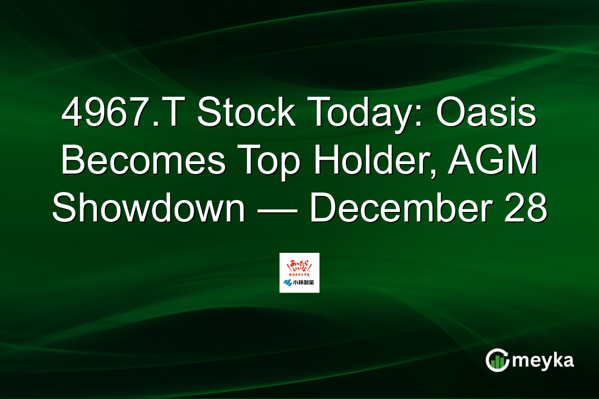 4967.T Stock Today: Oasis Becomes Top Holder, AGM Showdown — December 28