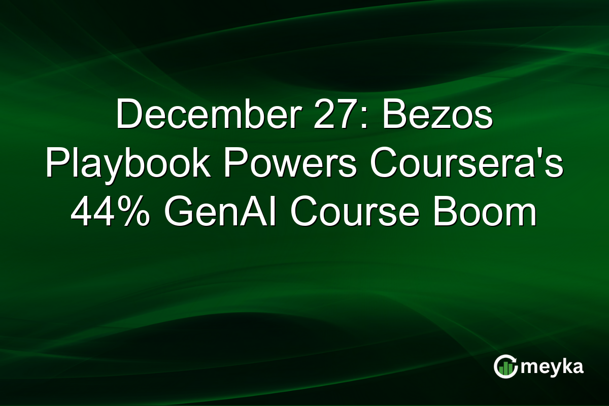 December 27: Bezos Playbook Powers Coursera's 44% GenAI Course Boom