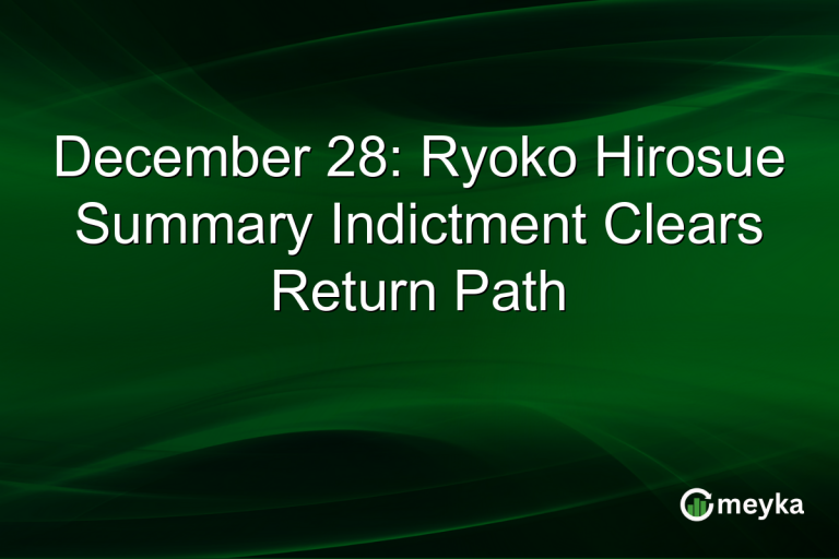 December 28: Ryoko Hirosue Summary Indictment Clears Return Path