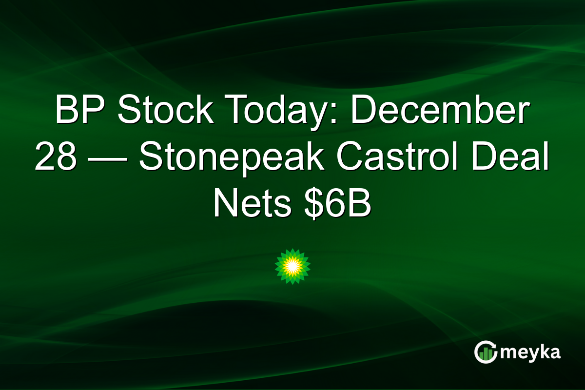 BP Stock Today: December 28 — Stonepeak Castrol Deal Nets $6B