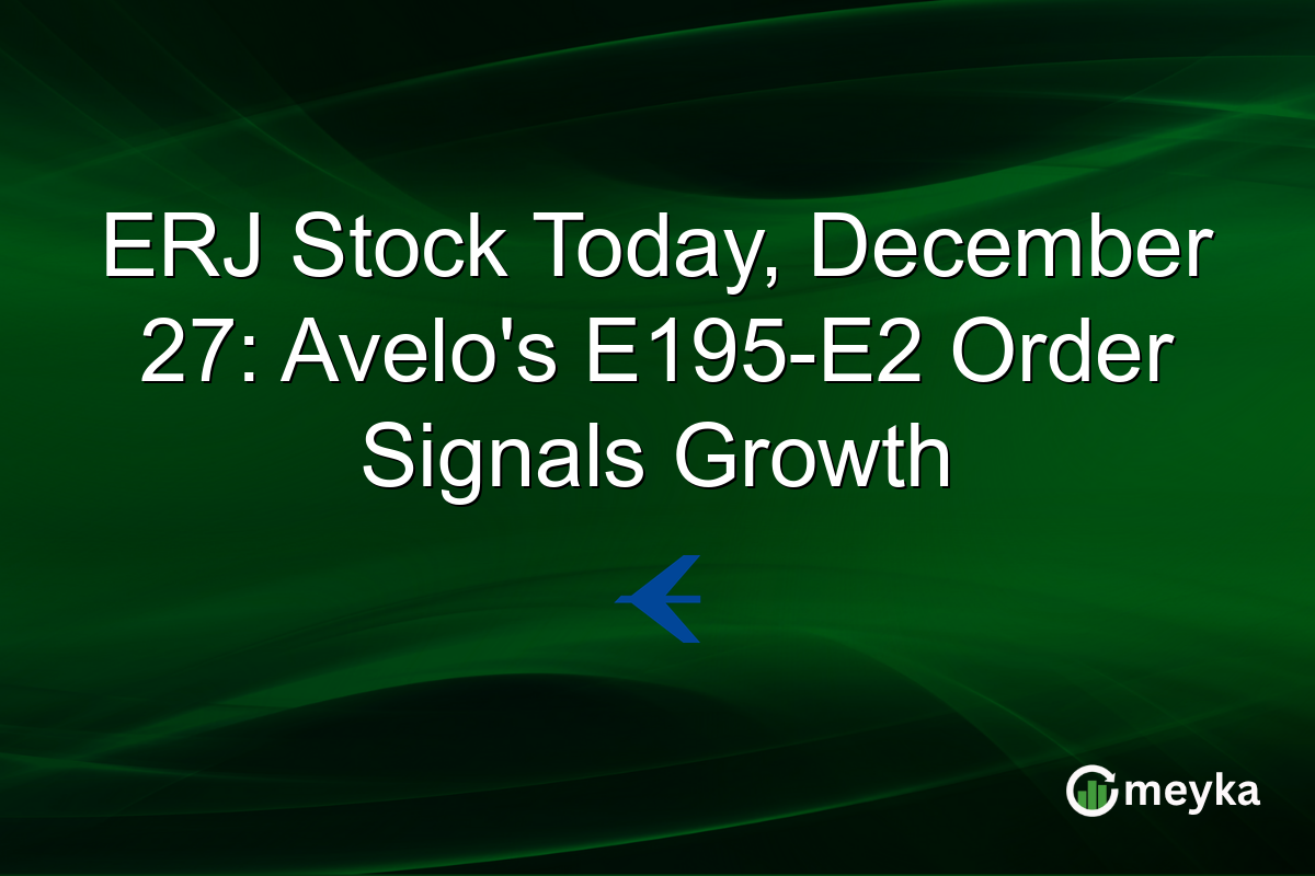 ERJ Stock Today, December 27: Avelo's E195-E2 Order Signals Growth