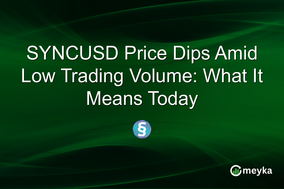 SYNCUSD Price Dips Amid Low Trading Volume: What It Means Today