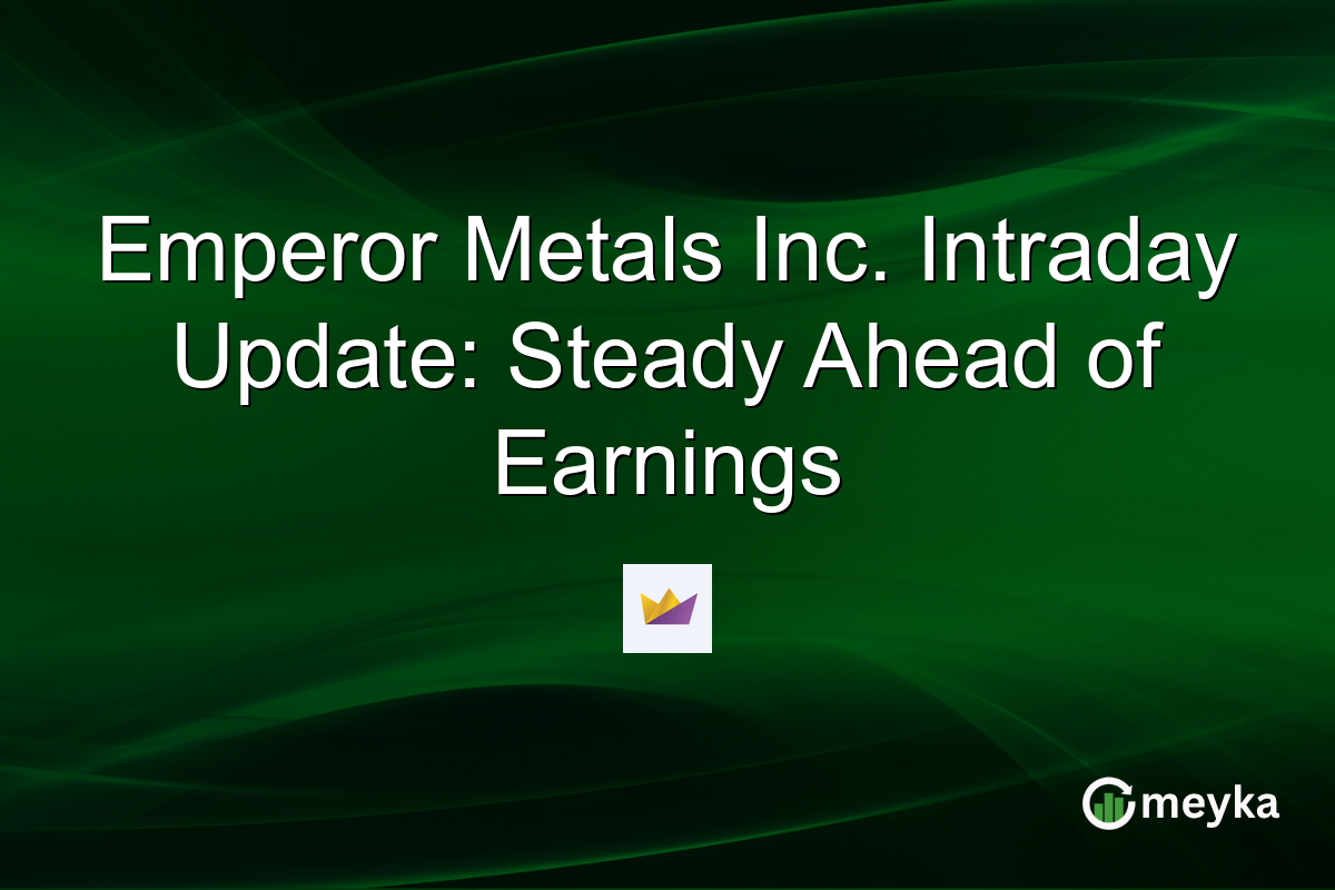 Emperor Metals Inc. Intraday Update: Steady Ahead of Earnings