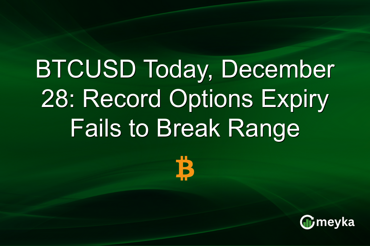 BTCUSD Today, December 28: Record Options Expiry Fails to Break Range