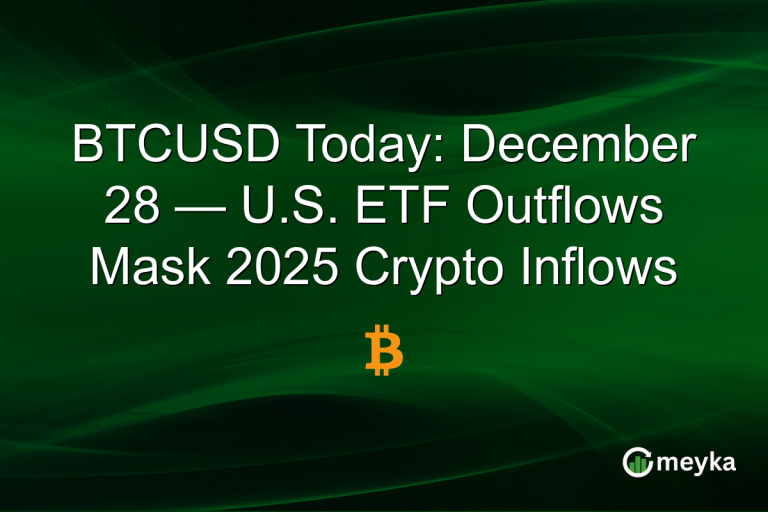 BTCUSD Today: December 28 — U.S. ETF Outflows Mask 2025 Crypto Inflows