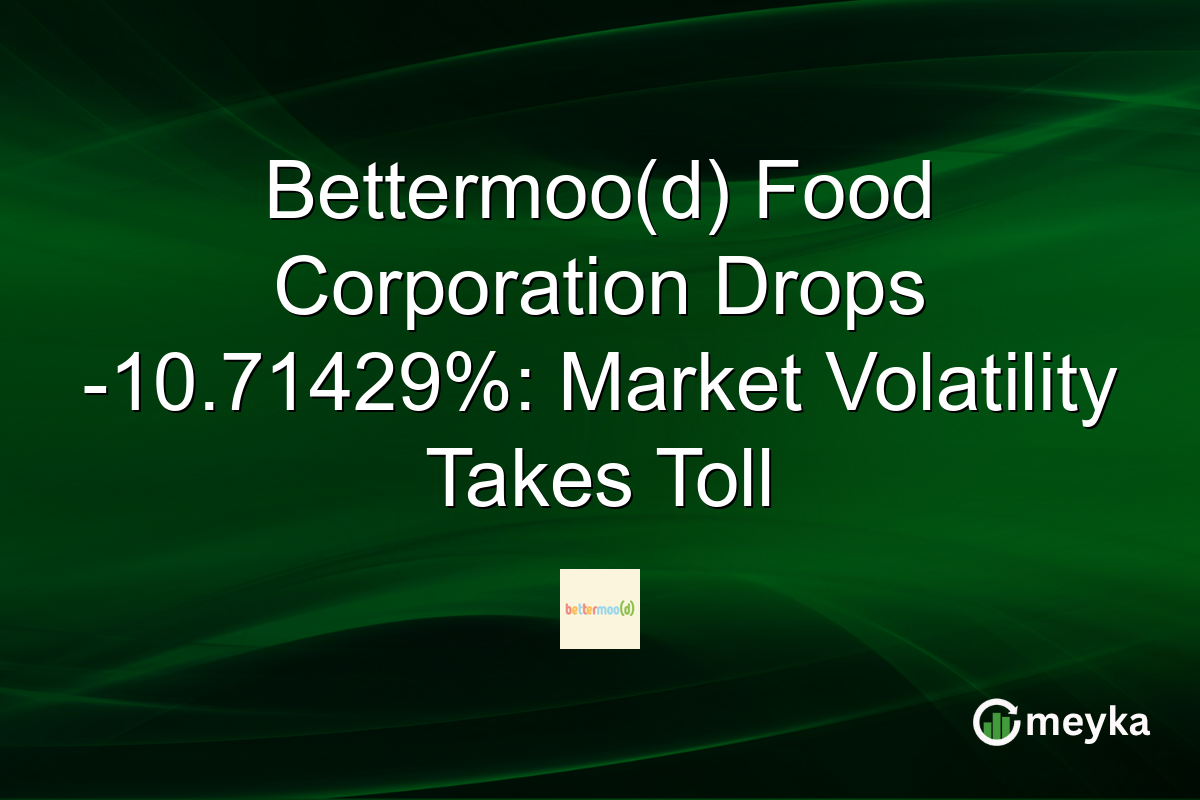Bettermoo(d) Food Corporation Drops -10.71429%: Market Volatility Takes Toll