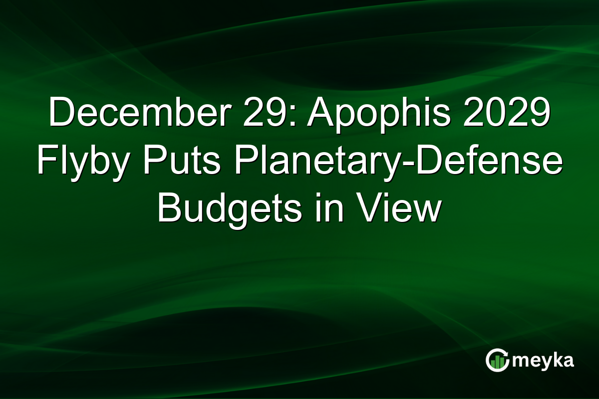 December 29: Apophis 2029 Flyby Puts Planetary-Defense Budgets in View