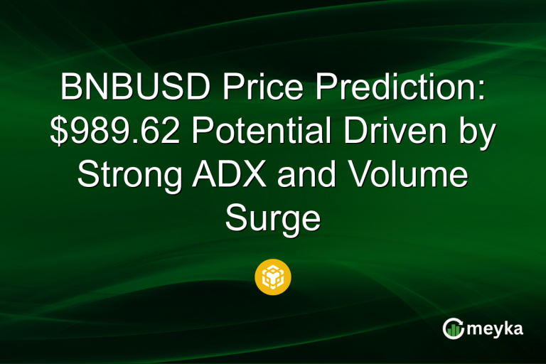 BNBUSD Price Prediction: $989.62 Potential Driven by Strong ADX and Volume Surge