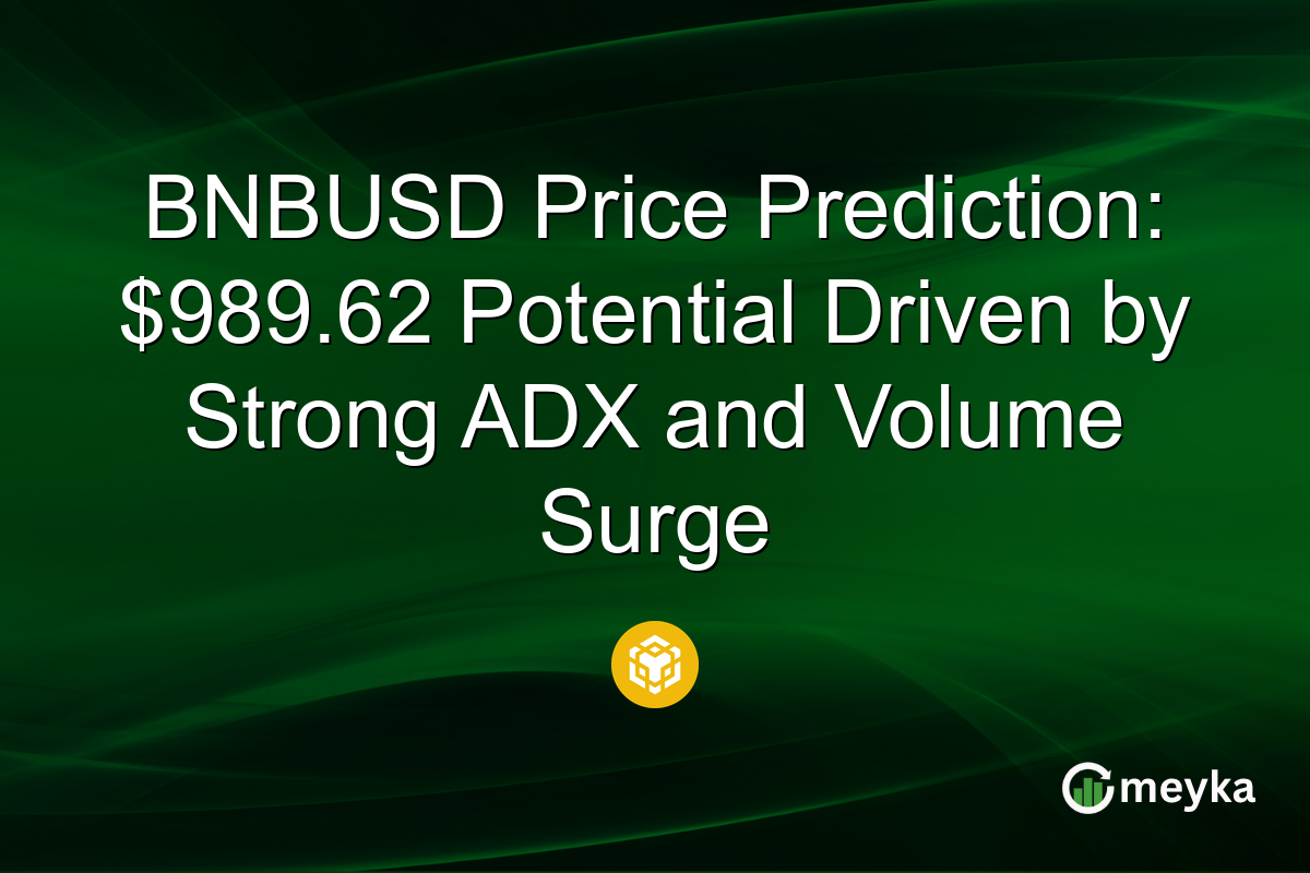 BNBUSD Price Prediction: $989.62 Potential Driven by Strong ADX and Volume Surge