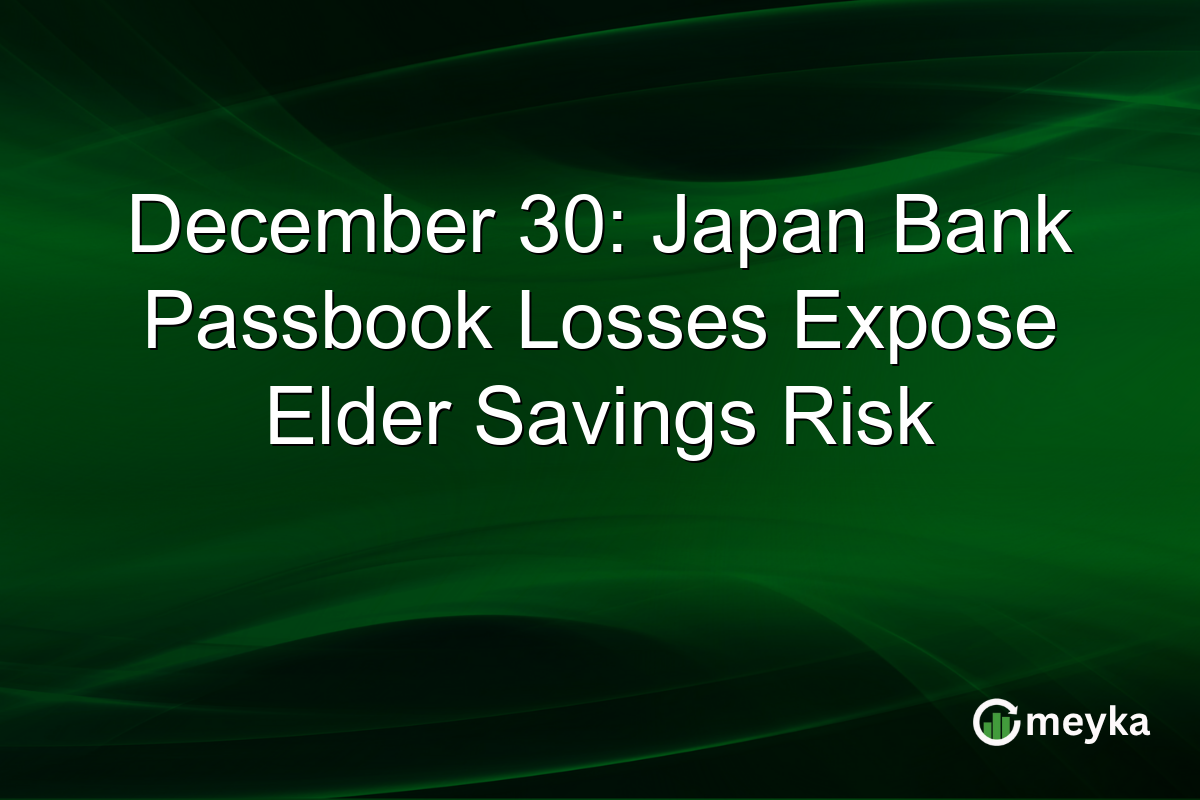 December 30: Japan Bank Passbook Losses Expose Elder Savings Risk