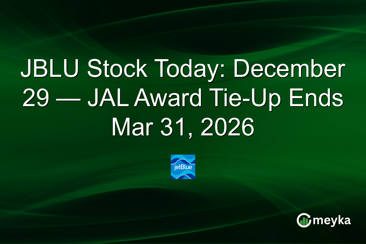 JBLU Stock Today: December 29 — JAL Award Tie-Up Ends Mar 31, 2026