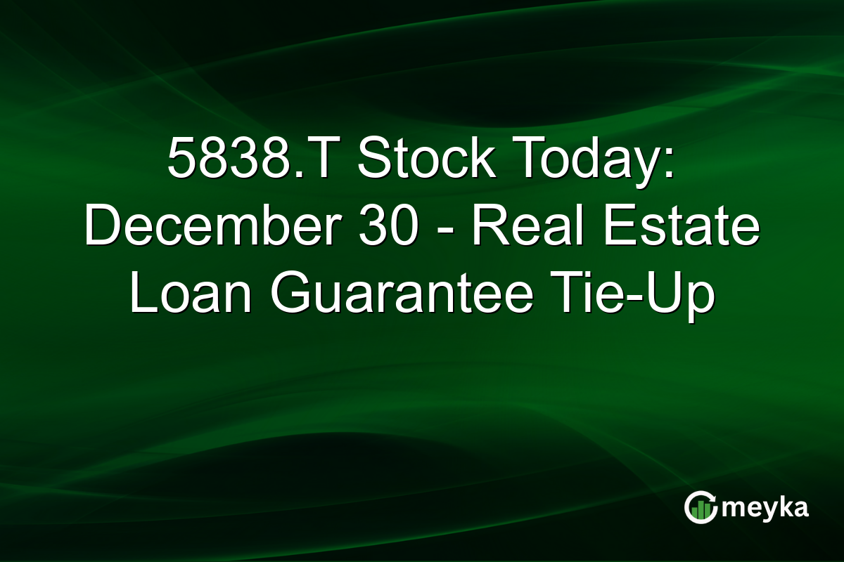 5838.T Stock Today: December 30 - Real Estate Loan Guarantee Tie-Up