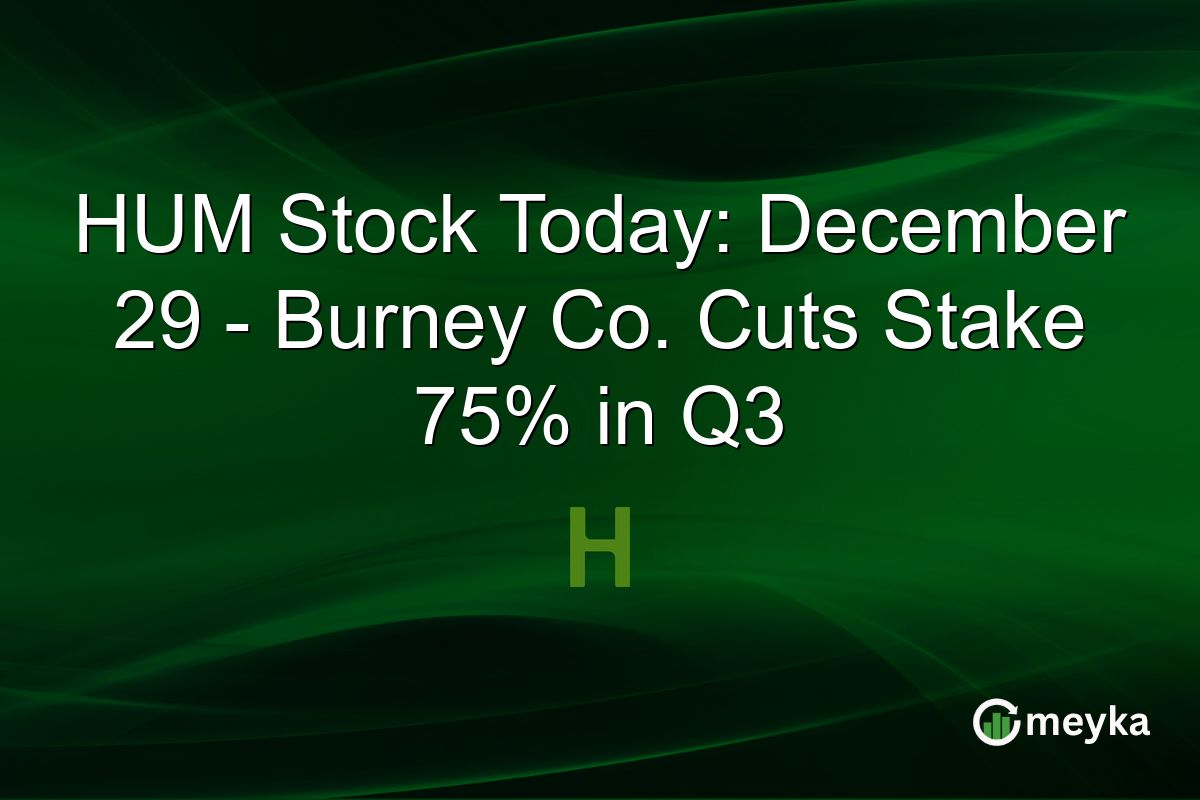 HUM Stock Today: December 29 - Burney Co. Cuts Stake 75% in Q3