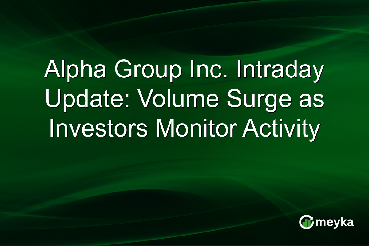 Alpha Group Inc. Intraday Update: Volume Surge as Investors Monitor Activity