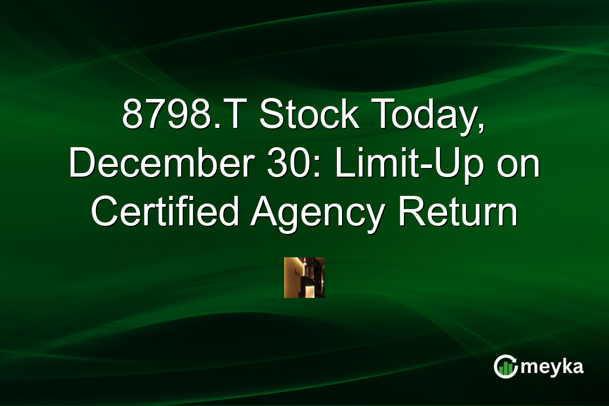 8798.T Stock Today, December 30: Limit-Up on Certified Agency Return