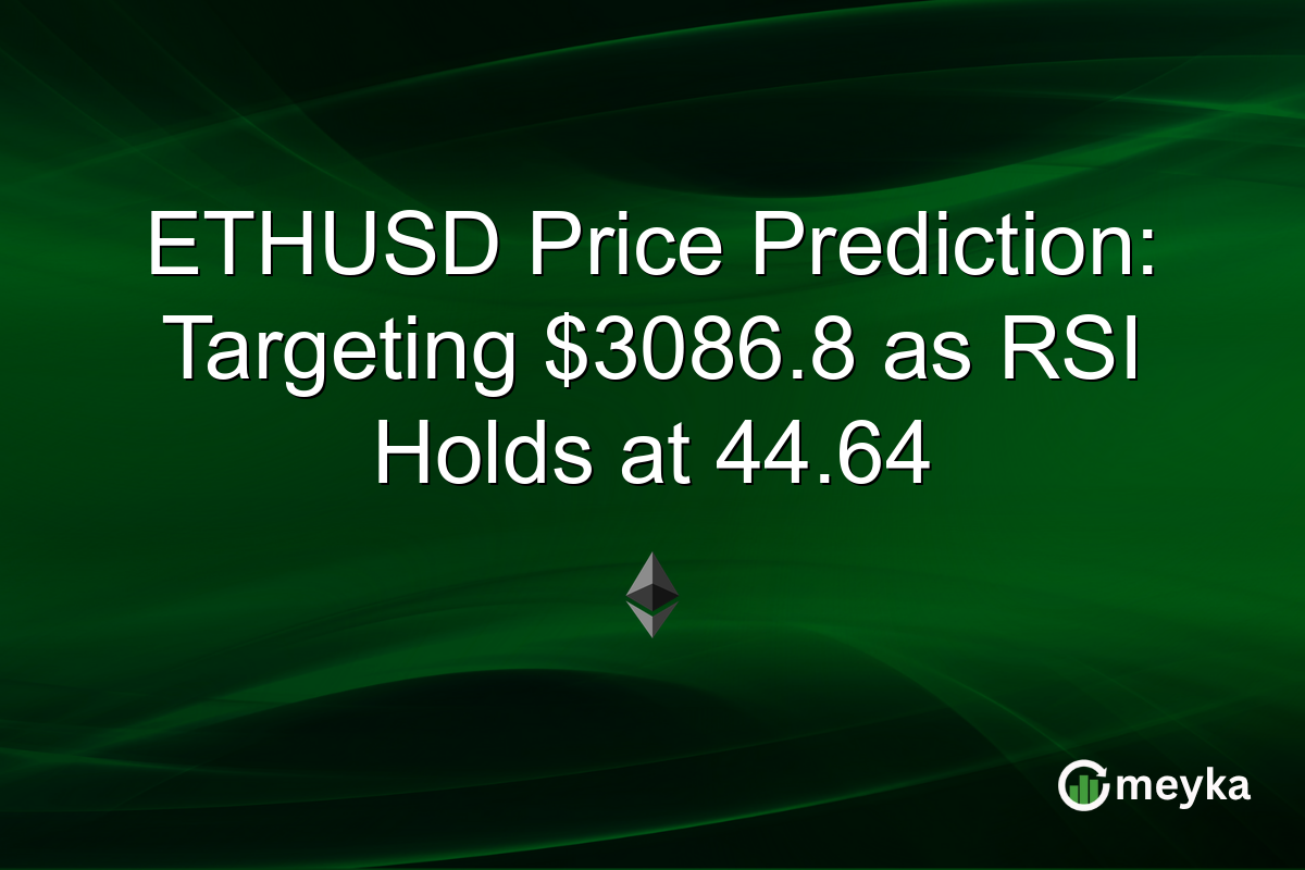 ETHUSD Price Prediction: Targeting $3086.8 as RSI Holds at 44.64