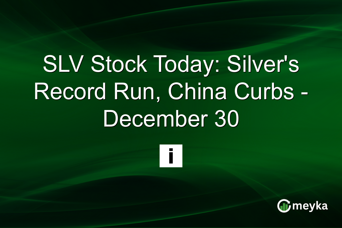SLV Stock Today: Silver's Record Run, China Curbs - December 30
