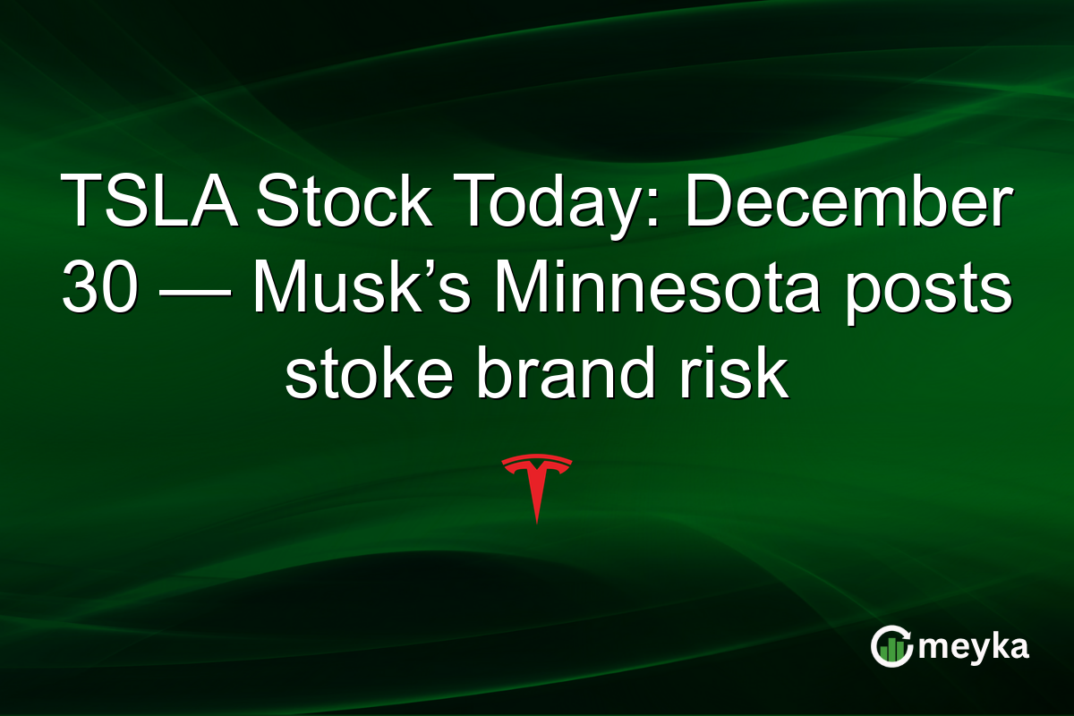 TSLA Stock Today: December 30 — Musk’s Minnesota posts stoke brand risk
