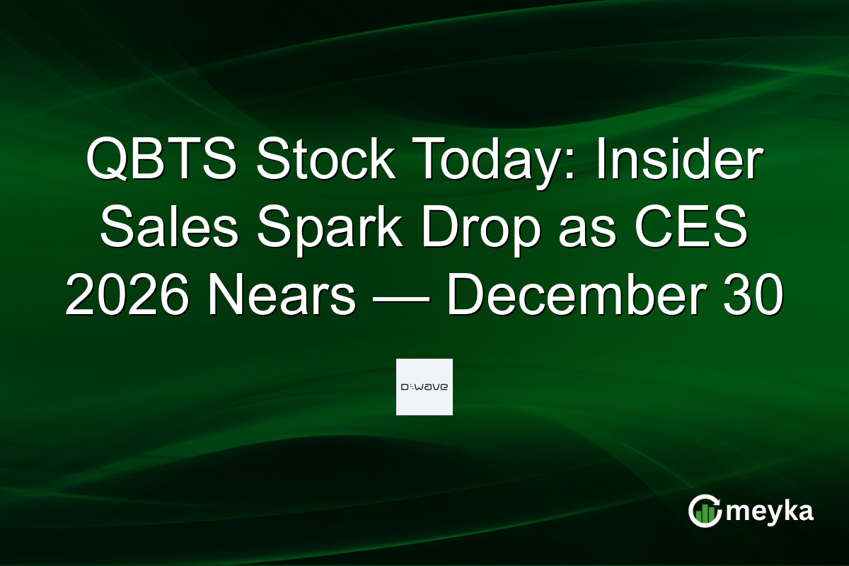 QBTS Stock Today: Insider Sales Spark Drop as CES 2026 Nears — December 30