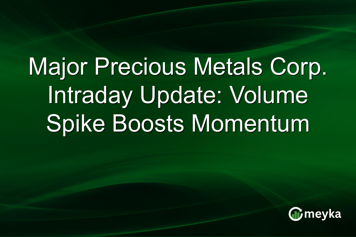 Major Precious Metals Corp. Intraday Update: Volume Spike Boosts Momentum